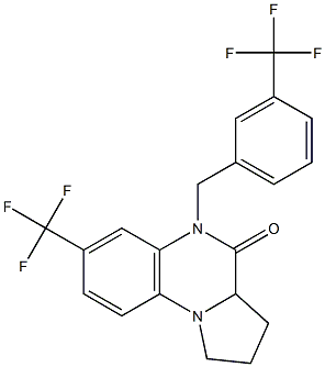 7-(trifluoromethyl)-5-[3-(trifluoromethyl)benzyl]-1,2,3,3a-tetrahydropyrrolo[1,2-a]quinoxalin-4(5H)-one Struktur