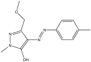 3-(methoxymethyl)-1-methyl-4-[2-(4-methylphenyl)diaz-1-enyl]-1H-pyrazol-5-ol Struktur