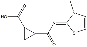 2-({[3-methyl-1,3-thiazol-2(3H)-yliden]amino}carbonyl)cyclopropanecarboxylic acid Struktur