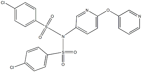 4-chloro-N-[(4-chlorophenyl)sulfonyl]-N-[6-(pyridin-3-yloxy)pyridin-3-yl]benzenesulfonamide Struktur