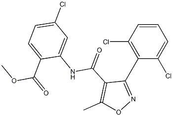 methyl 4-chloro-2-({[3-(2,6-dichlorophenyl)-5-methylisoxazol-4-yl]carbonyl}amino)benzoate Struktur