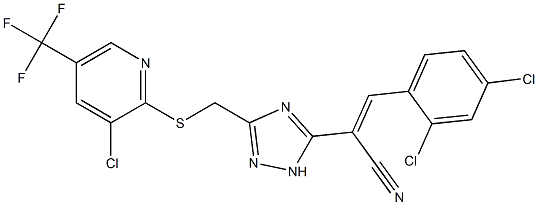 2-[3-({[3-chloro-5-(trifluoromethyl)-2-pyridinyl]sulfanyl}methyl)-1H-1,2,4-triazol-5-yl]-3-(2,4-dichlorophenyl)acrylonitrile Struktur