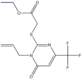 ethyl 2-{[1-allyl-6-oxo-4-(trifluoromethyl)-1,6-dihydro-2-pyrimidinyl]sulfanyl}acetate Struktur