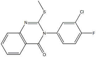 3-(3-chloro-4-fluorophenyl)-2-(methylthio)-3,4-dihydroquinazolin-4-one Struktur