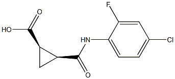 (1R,2S)-2-[(4-chloro-2-fluoroanilino)carbonyl]cyclopropanecarboxylic acid Struktur