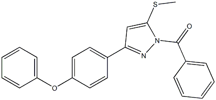 [5-(methylthio)-3-(4-phenoxyphenyl)-1H-pyrazol-1-yl](phenyl)methanone Struktur