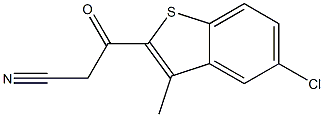 3-(5-chloro-3-methyl-1-benzothiophen-2-yl)-3-oxopropanenitrile Struktur