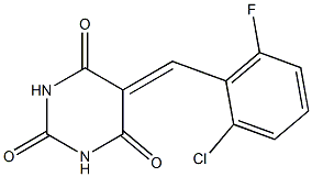 5-(2-chloro-6-fluorobenzylidene)hexahydropyrimidine-2,4,6-trione Struktur