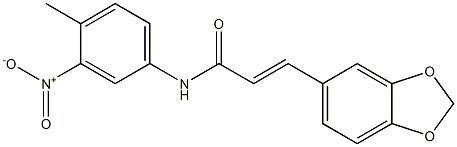 N1-(4-methyl-3-nitrophenyl)-3-(1,3-benzodioxol-5-yl)acrylamide Struktur