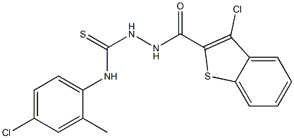 N1-(4-chloro-2-methylphenyl)-2-[(3-chlorobenzo[b]thiophen-2-yl)carbonyl]hydrazine-1-carbothioamide Struktur