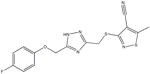 3-[({5-[(4-fluorophenoxy)methyl]-1H-1,2,4-triazol-3-yl}methyl)sulfanyl]-5-methyl-4-isothiazolecarbonitrile Struktur