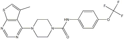 N1-[4-(trifluoromethoxy)phenyl]-4-(5-methylthieno[2,3-d]pyrimidin-4-yl)piperazine-1-carboxamide Struktur