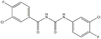 N-(3-chloro-4-fluorobenzoyl)-N'-(3-chloro-4-fluorophenyl)urea Struktur