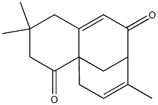 4,4,10-trimethyltricyclo[7.3.1.0~1,6~]trideca-6,10-diene-2,8-dione Struktur