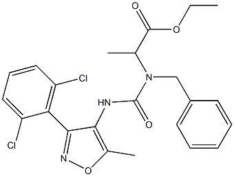 ethyl 2-[benzyl({[3-(2,6-dichlorophenyl)-5-methylisoxazol-4-yl]amino}carbonyl)amino]propanoate Struktur