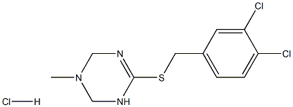 6-[(3,4-dichlorobenzyl)thio]-3-methyl-1,2,3,4-tetrahydro-1,3,5-triazine hydrochloride Struktur