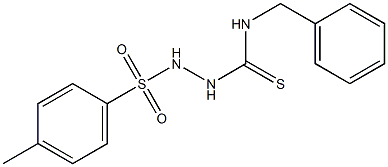 N1-benzyl-2-[(4-methylphenyl)sulfonyl]hydrazine-1-carbothioamide Struktur