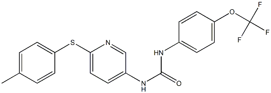 N-{6-[(4-methylphenyl)thio]-3-pyridyl}-N'-[4-(trifluoromethoxy)phenyl]urea Struktur