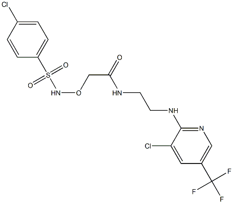 2-({[(4-chlorophenyl)sulfonyl]amino}oxy)-N-(2-{[3-chloro-5-(trifluoromethyl)-2-pyridinyl]amino}ethyl)acetamide Struktur