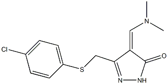 3-{[(4-chlorophenyl)thio]methyl}-4-[(dimethylamino)methylidene]-4,5-dihydro-1H-pyrazol-5-one Struktur