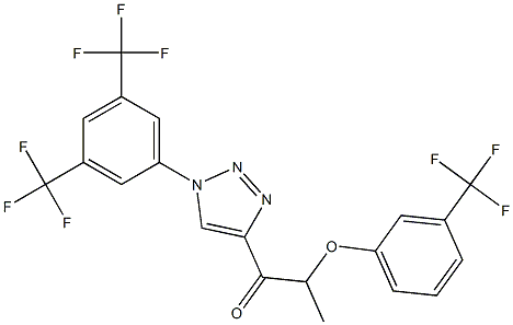 1-{1-[3,5-bis(trifluoromethyl)phenyl]-1H-1,2,3-triazol-4-yl}-2-[3-(trifluoromethyl)phenoxy]-1-propanone Struktur