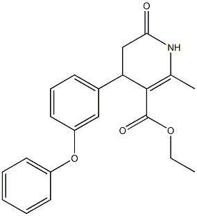 ethyl 2-methyl-6-oxo-4-(3-phenoxyphenyl)-1,4,5,6-tetrahydro-3-pyridinecarboxylate Struktur