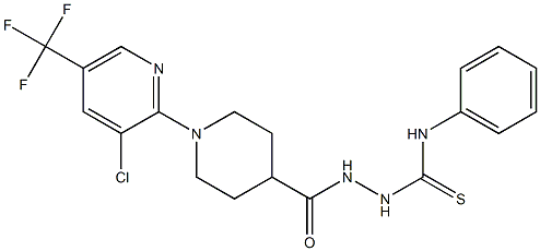 2-({1-[3-chloro-5-(trifluoromethyl)-2-pyridinyl]-4-piperidinyl}carbonyl)-N-phenyl-1-hydrazinecarbothioamide Struktur