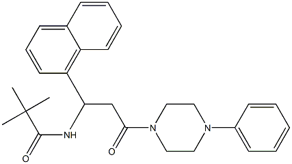 2,2-dimethyl-N-[1-(1-naphthyl)-3-oxo-3-(4-phenylpiperazino)propyl]propanamide Struktur