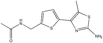 N-{[5-(2-amino-5-methyl-1,3-thiazol-4-yl)thien-2-yl]methyl}acetamide Struktur