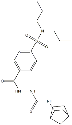 N1-bicyclo[2.2.1]hept-2-yl-2-{4-[(dipropylamino)sulfonyl]benzoyl}hydrazine-1-carbothioamide Struktur