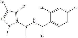 2,4-dichloro-N'-(3,4-dichloro-1-methyl-1H-pyrazol-5-yl)-N'-methylbenzenecarbohydrazide Struktur