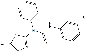 N'-(3-chlorophenyl)-N-(5-methyl-4,5-dihydro-1,3-thiazol-2-yl)-N-phenylurea Struktur