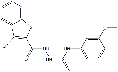 N1-(3-methoxyphenyl)-2-[(3-chlorobenzo[b]thiophen-2-yl)carbonyl]hydrazine-1-carbothioamide Struktur