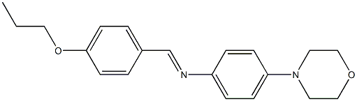 N-(4-morpholinophenyl)-N-[(E)-(4-propoxyphenyl)methylidene]amine Struktur