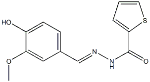 N'-[(E)-(4-hydroxy-3-methoxyphenyl)methylidene]-2-thiophenecarbohydrazide Struktur