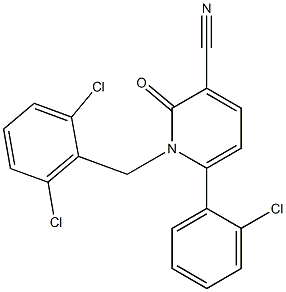 6-(2-chlorophenyl)-1-(2,6-dichlorobenzyl)-2-oxo-1,2-dihydro-3-pyridinecarbonitrile Struktur