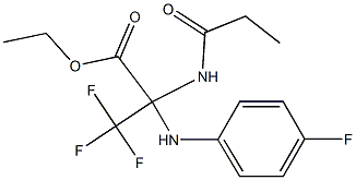 ethyl 3,3,3-trifluoro-2-(4-fluoroanilino)-2-(propionylamino)propanoate Struktur