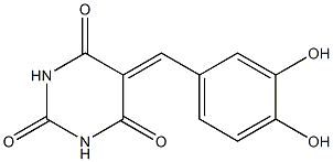 5-(3,4-dihydroxybenzylidene)hexahydropyrimidine-2,4,6-trione Struktur