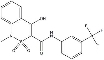 4-hydroxy-1-methyl-2,2-dioxo-N-[3-(trifluoromethyl)phenyl]-1,2-dihydro-2lambda~6~,1-benzothiazine-3-carboxamide Struktur