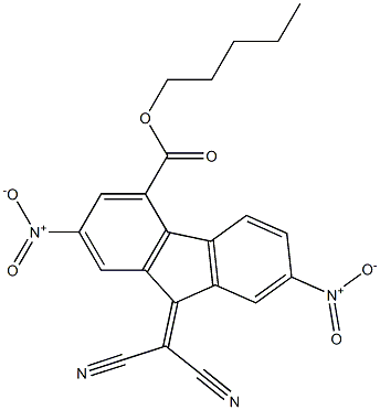 pentyl 9-(dicyanomethylidene)-2,7-dinitro-9H-fluorene-4-carboxylate Struktur