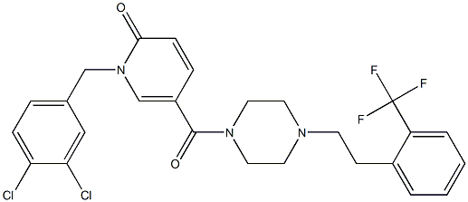 1-(3,4-dichlorobenzyl)-5-({4-[2-(trifluoromethyl)phenethyl]piperazino}carbonyl)-2(1H)-pyridinone Struktur