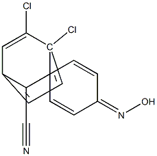 2-(3-chloro-4-hydroxyiminocyclohexa-2,5-dienyliden)-2-(4-chlorophenyl)acetonitrile Struktur