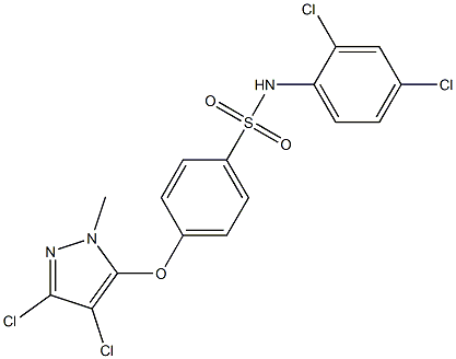 4-[(3,4-dichloro-1-methyl-1H-pyrazol-5-yl)oxy]-N-(2,4-dichlorophenyl)benzenesulfonamide Struktur