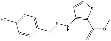 methyl 3-[2-(4-hydroxybenzylidene)hydrazino]thiophene-2-carboxylate Struktur