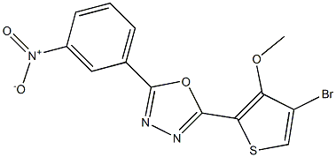 2-(4-bromo-3-methoxy-2-thienyl)-5-(3-nitrophenyl)-1,3,4-oxadiazole Struktur