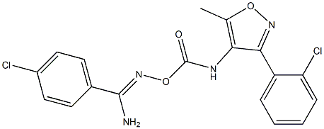 4-chloro-N'-[({[3-(2-chlorophenyl)-5-methylisoxazol-4-yl]amino}carbonyl)oxy]benzenecarboximidamide Struktur