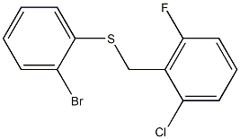 2-{[(2-bromophenyl)thio]methyl}-1-chloro-3-fluorobenzene Struktur