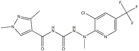 N-({2-[3-chloro-5-(trifluoromethyl)-2-pyridinyl]-2-methylhydrazino}carbonyl)-1,3-dimethyl-1H-pyrazole-4-carboxamide Struktur