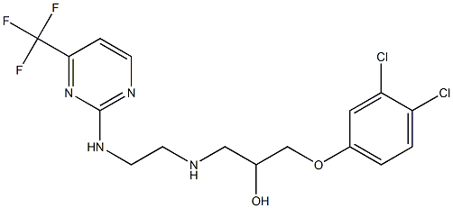 1-(3,4-dichlorophenoxy)-3-[(2-{[4-(trifluoromethyl)pyrimidin-2-yl]amino}ethyl)amino]propan-2-ol Struktur