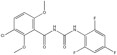 N-(3-chloro-2,6-dimethoxybenzoyl)-N'-(2,4,6-trifluorophenyl)urea Struktur